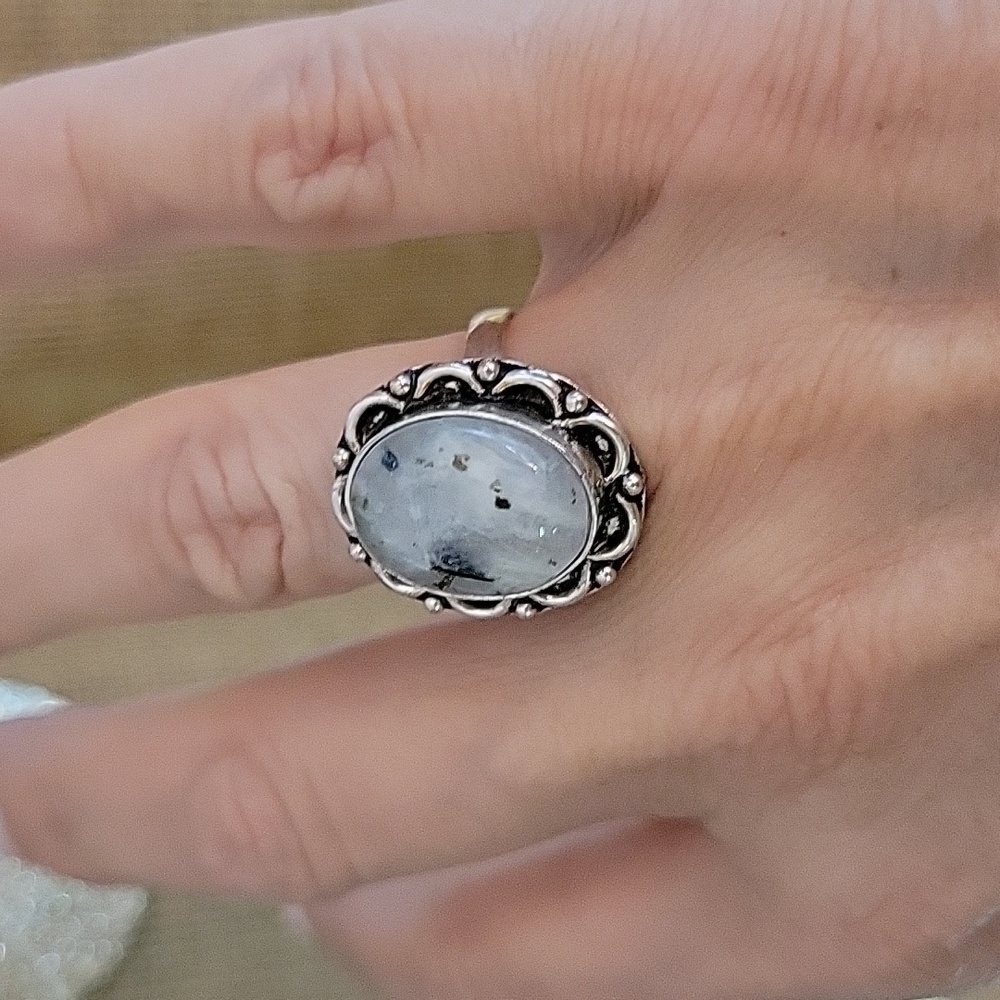 DALMATION AGATE RING - Picture 3 of 5